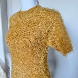 NWT Better Be - Cozy Feather Mustard Short Knit Dress